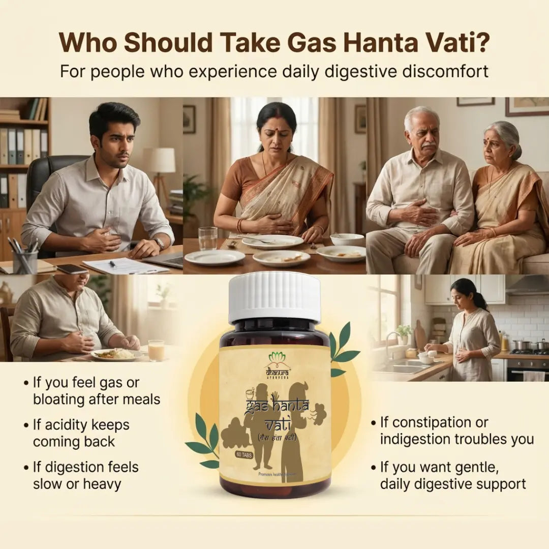 Dhanura Gas Hanta Vati - Ayurvedic Digestive Support for Gas, Acidity & Bloating.